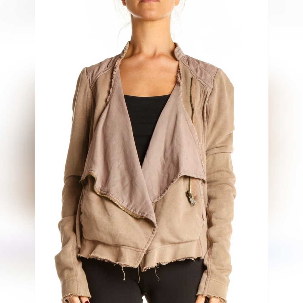 Beige Free People Moto Jacket/ Medium
